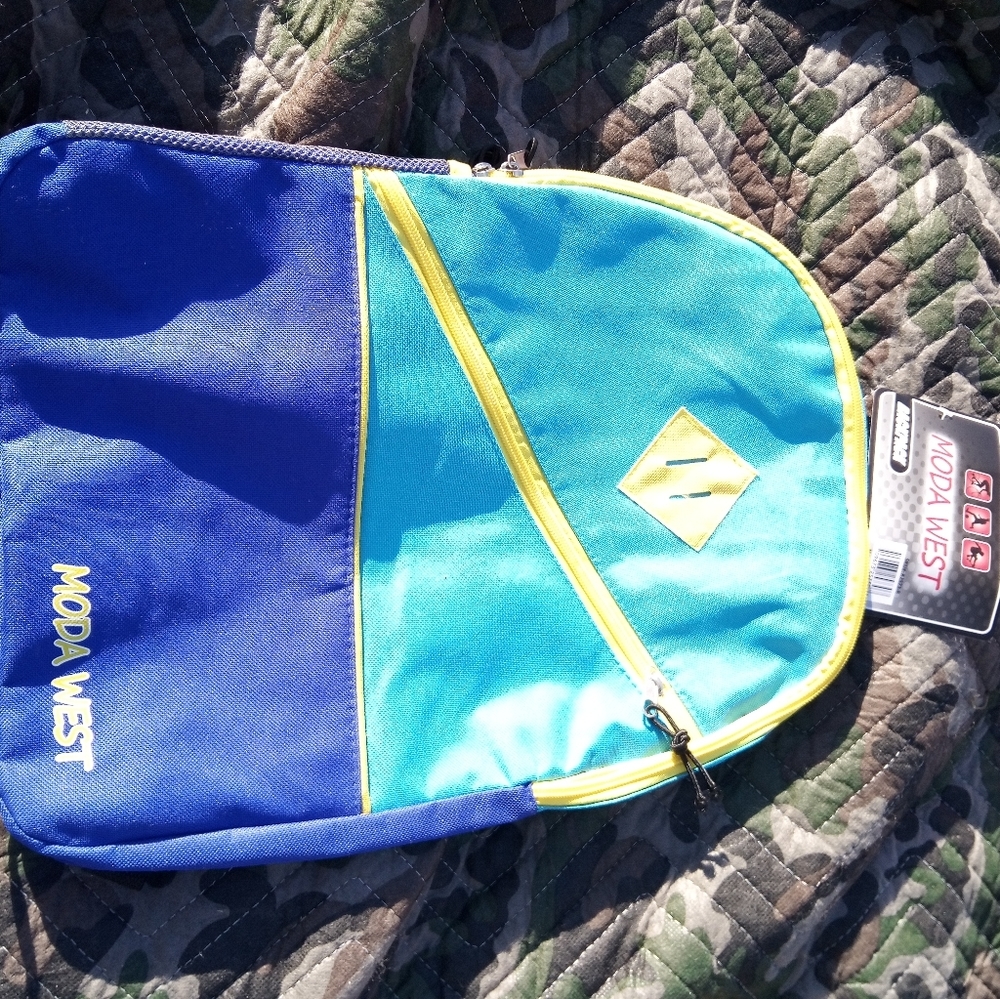 Blue and yellow Moda west backpack